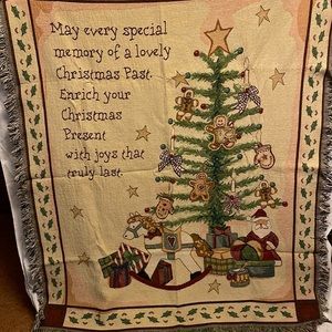 Woven Christmas Throw Blanket